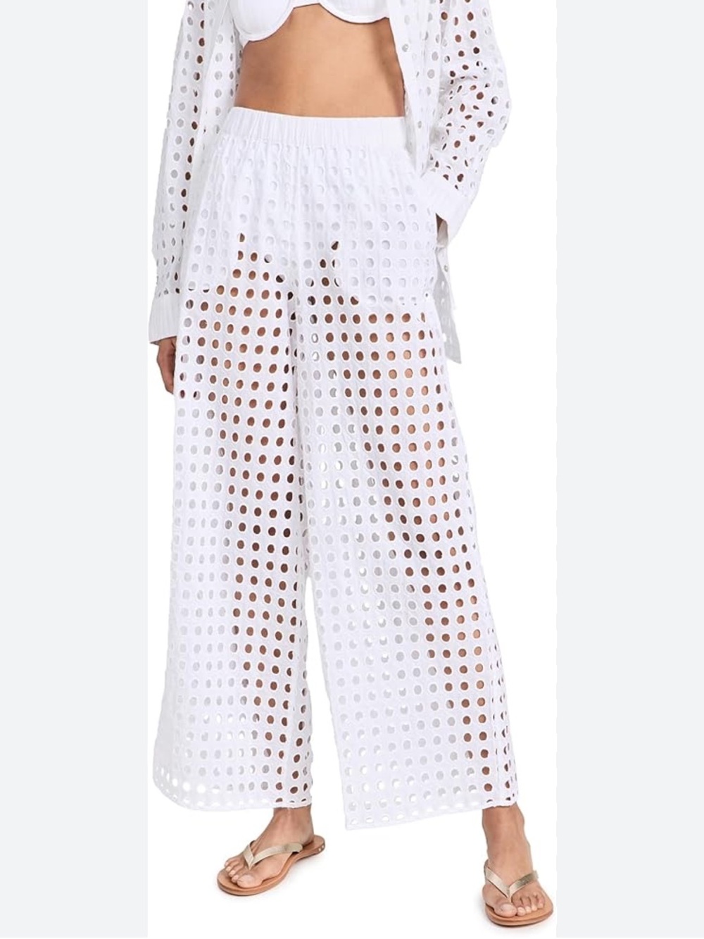 Solid & Striped “The Delaney” Eyelet Beach Pants – White